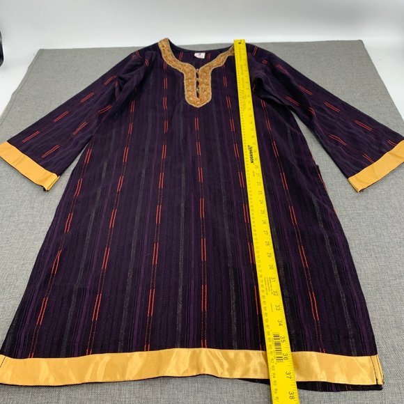 Modila Fashion Pakistani / Indian Dress Purple Gold Sequin Bead‎ Detail Small - Picture 6 of 13